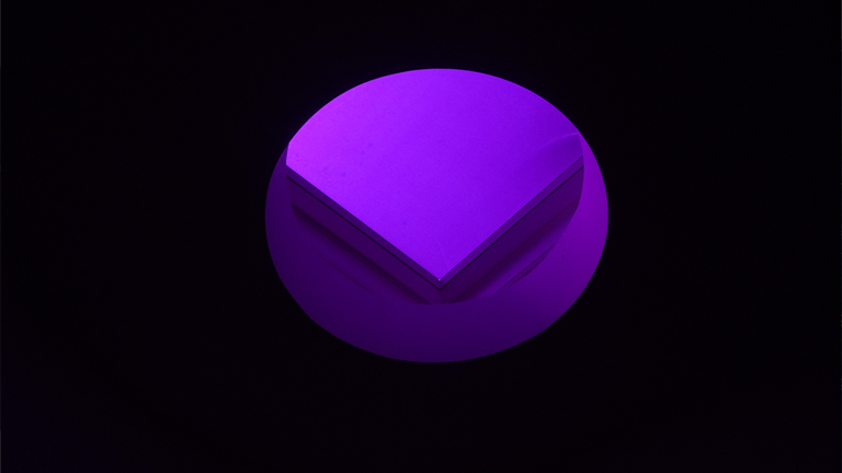 Our Nursery Ballymun, interior signage and wayfinding design by UNIT. Studio Dublin. Experiential design, detail of skylight with coloured vinyl affixed inside, providing purple light into the stairwell.